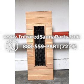 WOOD BENCHS + HEATERS - HEMLOCK WOOD BENCH + HEATHER + BLACK COVER ( 41.6" x 15.7" ) 1