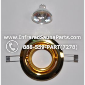 COMPLETE LIGHT ASSEMBLY 220V / 240V - COMPLETE LIGHT ASSEMBLY 1 HOUSING IN GOLD FINISH WITH 1 BULB 220V / 240V 3