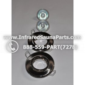 COMPLETE LIGHT ASSEMBLY 220V / 240V - COMPLETE LIGHT ASSEMBLY 2 HOUSING IN SILVER FINISH WITH 2 BULBS 220V / 240V 3